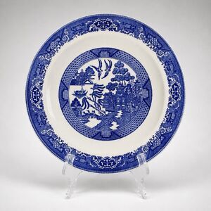 Vintage Blue Willow 11.25” Round Chop Plate Serving Platter Unmarked Ironstone